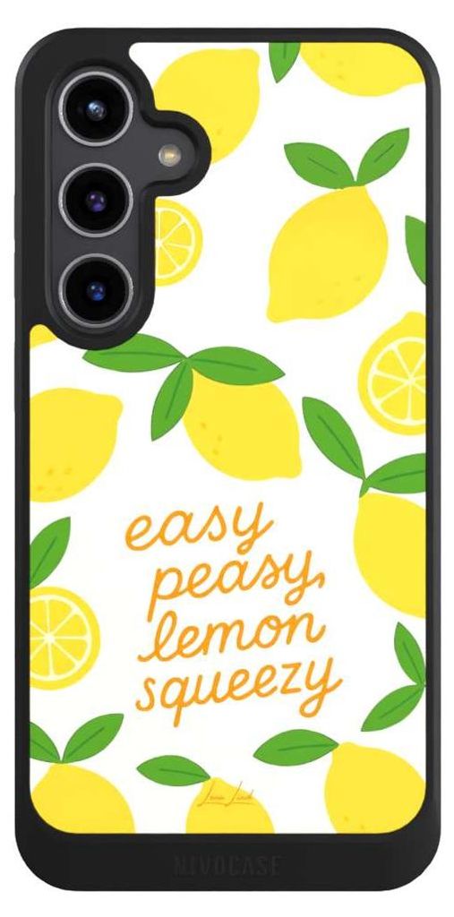 NIVOCASE Hülle für Samsung Galaxy S24+ Handyhülle NIVOcore Case Schwarz Statement Zitrone Spruch