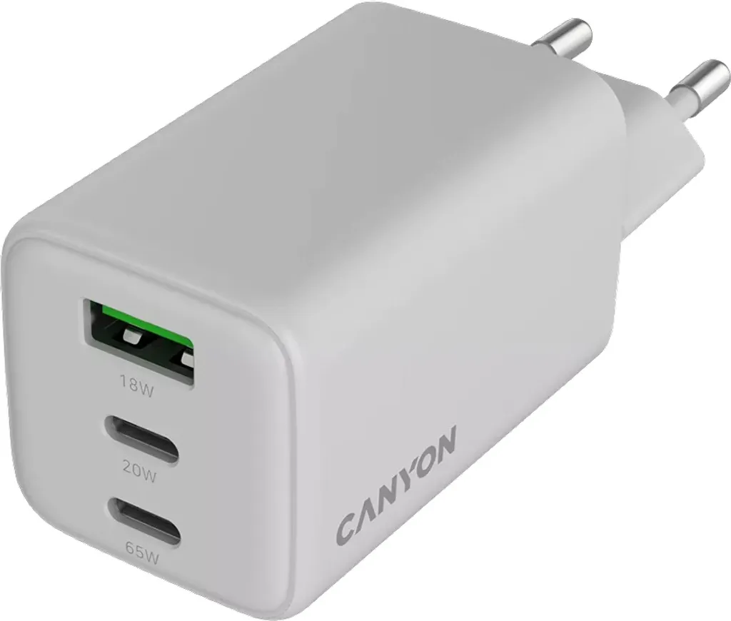 Canyon Chargeur 65W GaN Technologie Power Delivery 3 Ports USB-C et A