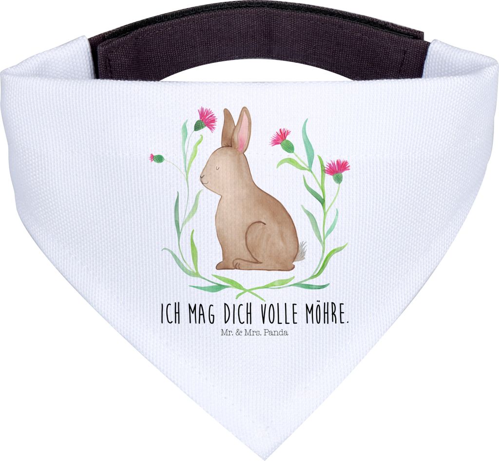 Mr. & Mrs. Panda Hundeschal Hase Sitzen - Weiß - Geschenk, Ostern, Ostergrüße, Dreieckstuch, Halstuch Für Hunde, Hundehalstuch, Hund, Osterhase...