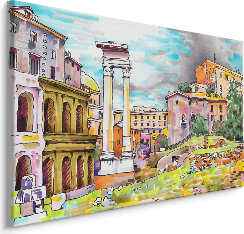 Quadro Roma Antica 100x70 cm XXL - Stampa su Tela Canvas Alta Qualità