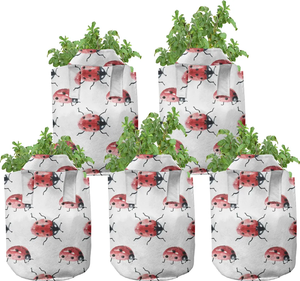Kit 5 Pots de Jardinage pour Balcon et Terrasse 5 Gallons ABAKUHAUS