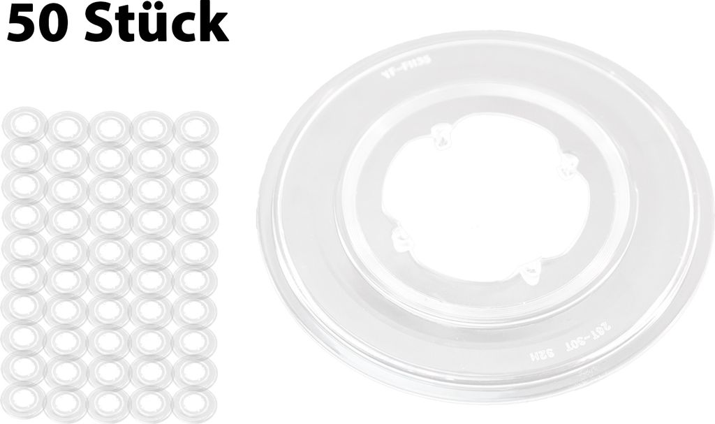 50 Stück Shimano Speichen Schutzscheibe YF-FH35 Hinterrad 32 Loch 26-30 Zähne transparent