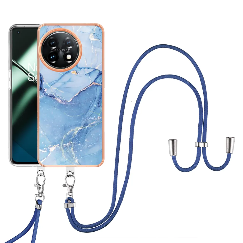 Custodia Protettiva OnePlus 11 | Bumper TPU Fantasia Blu + Laccio
