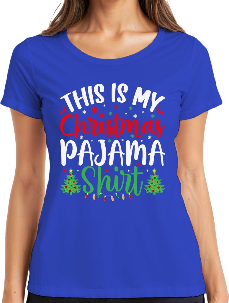 This is my Christmas Pajama Shirt Pyjama - Weihnachten Xmas Christmas Damen T-Shirt, Blau, 3XL