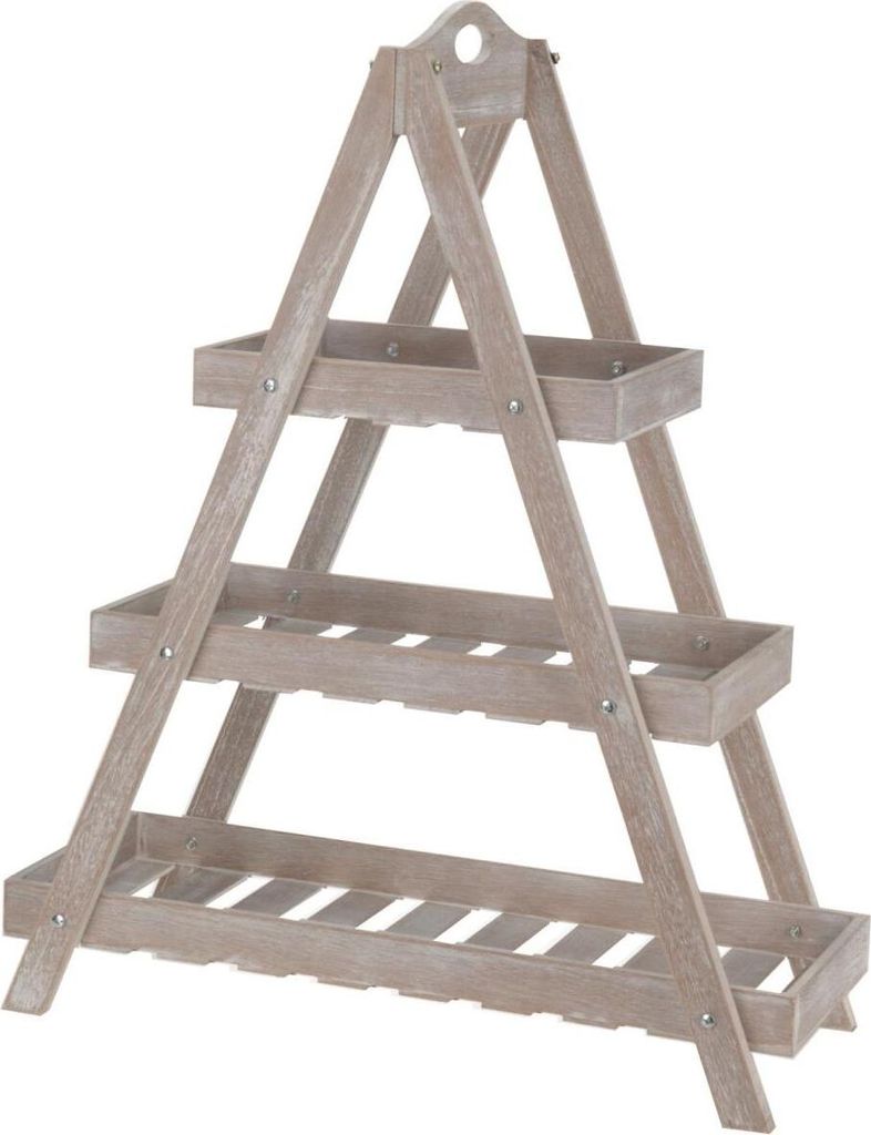ProGarden Dreieckige Etagere 3-stöckig MDF Beige