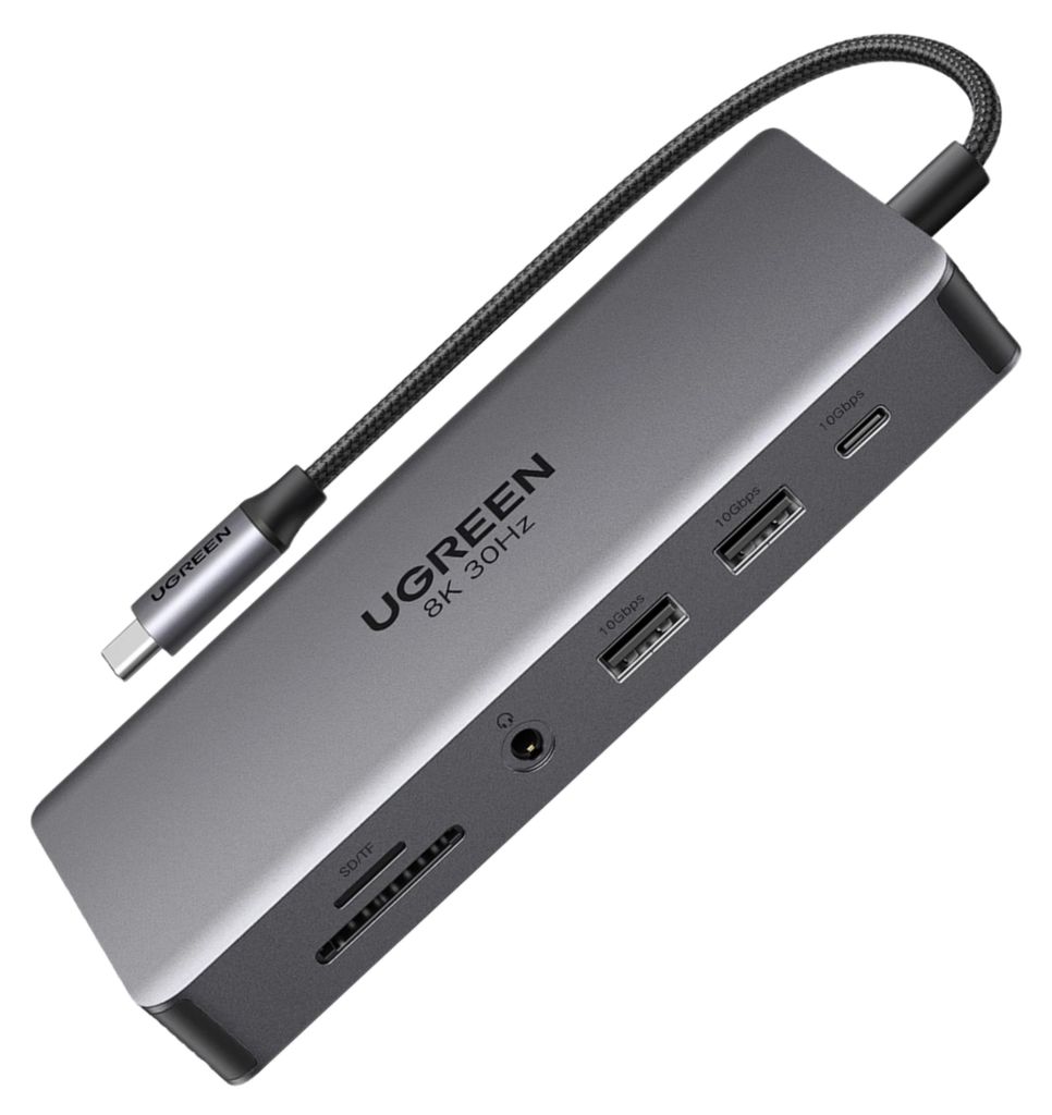 Hub Usb-C Ugreen Cm681, 4X Usb, 2X Hdmi, Displayport, Rj45, Image du produit 