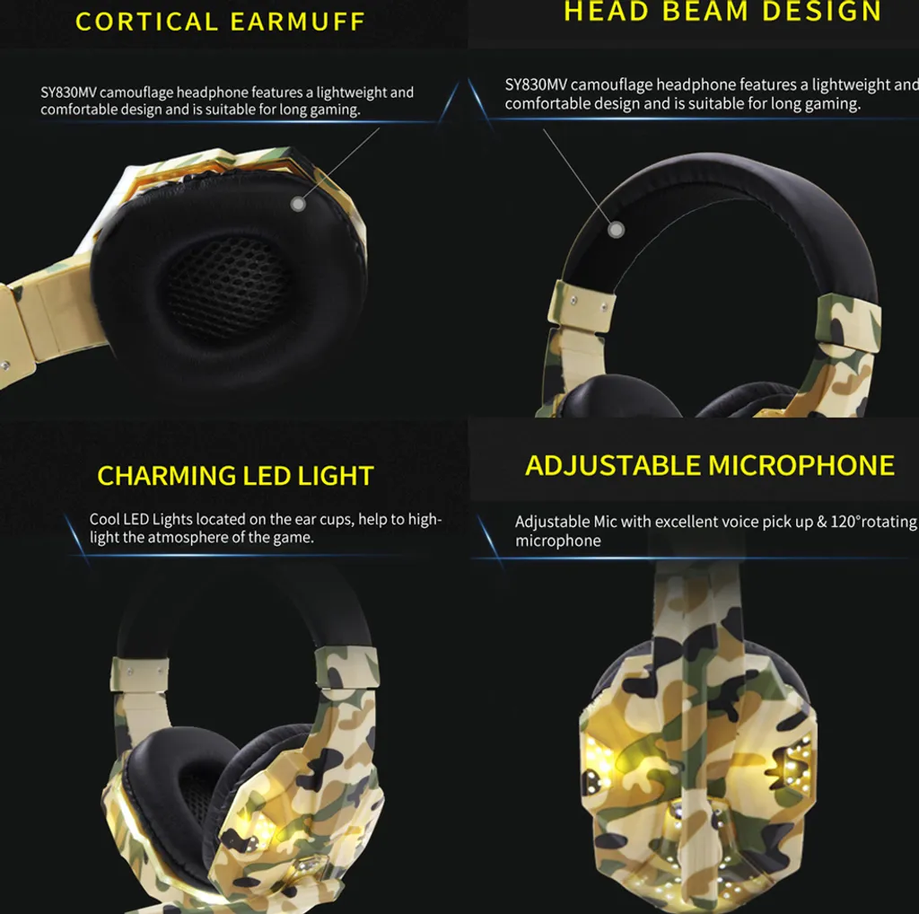 Cuffie Gaming SY830MV con Microfono e LED Blu: Compatibilità Universale - 6