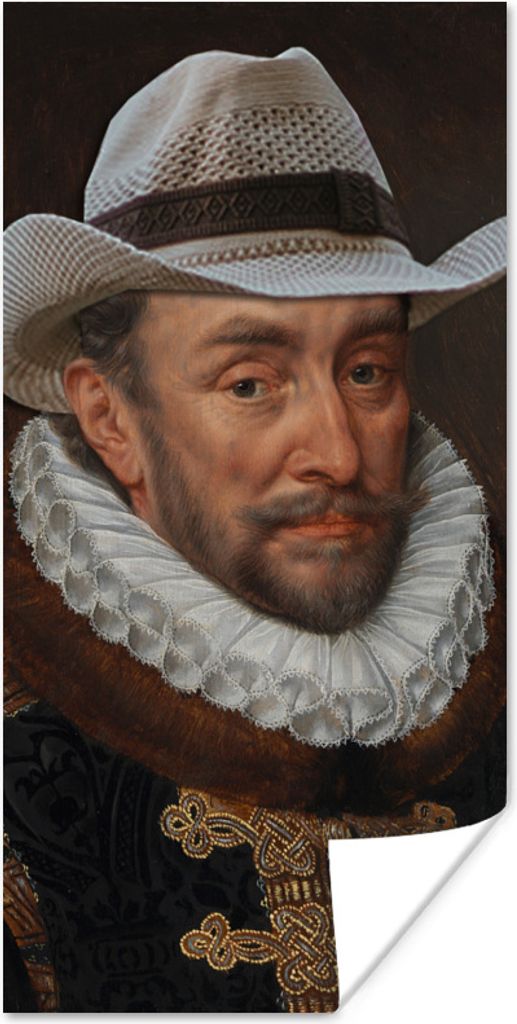 MuchoWow Poster Wilhelm von Oranien - Hut - Alte Meister 60x120 cm - Wandschmuck
