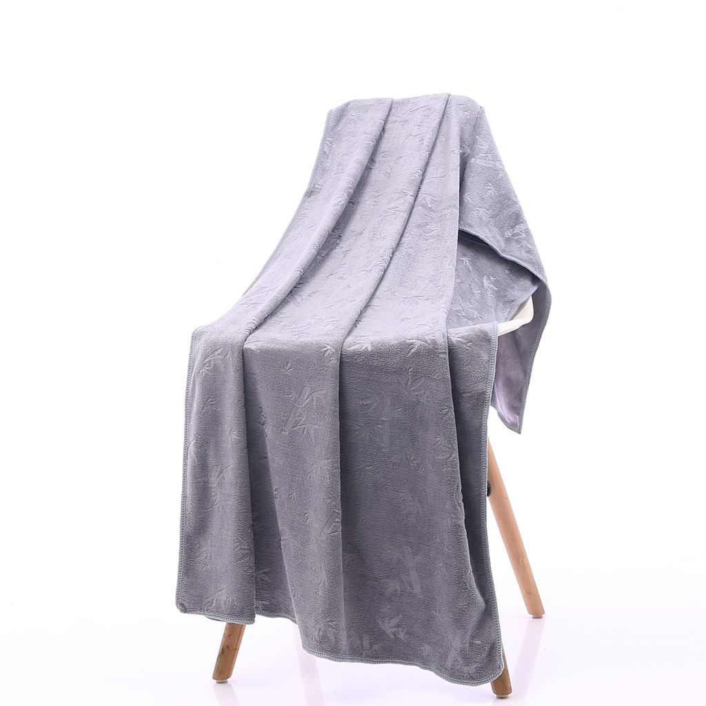 Handtücher Badetuch 70x140 cm Hellgrau Handtücher 6 Stück Set Badehandtuch Frottee mit Bambus Muster Mikrofaser To