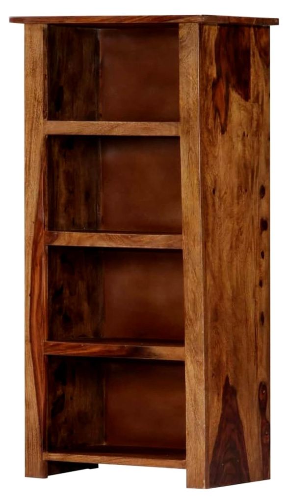 Bücherregal aus Massivholz mit 4 Fächern, Standregal, Wandregal, Büroregal, Aktenregal, Holzregal, 50x30x100 cm