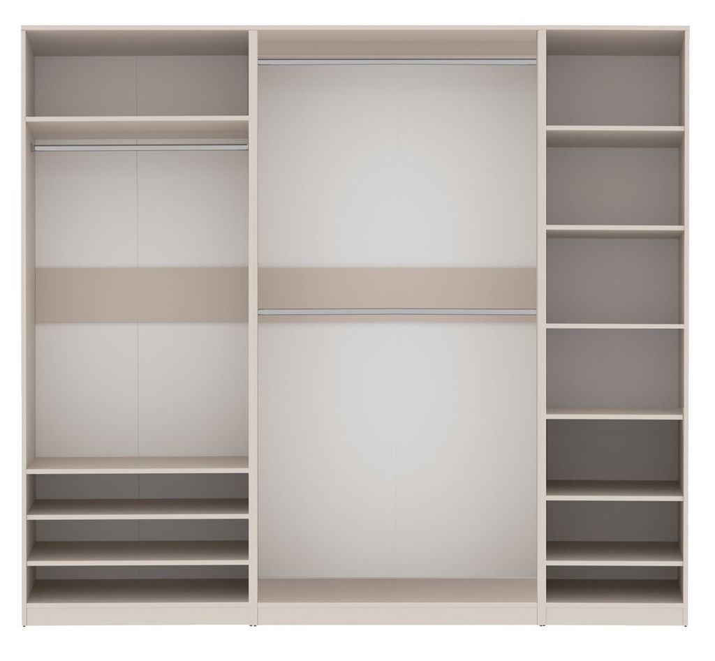 Marmex Kleiderschrank TRES M ohne Türen für Ankleidezimmer, Schlafzimmer. 230x206x51cm, cashmere