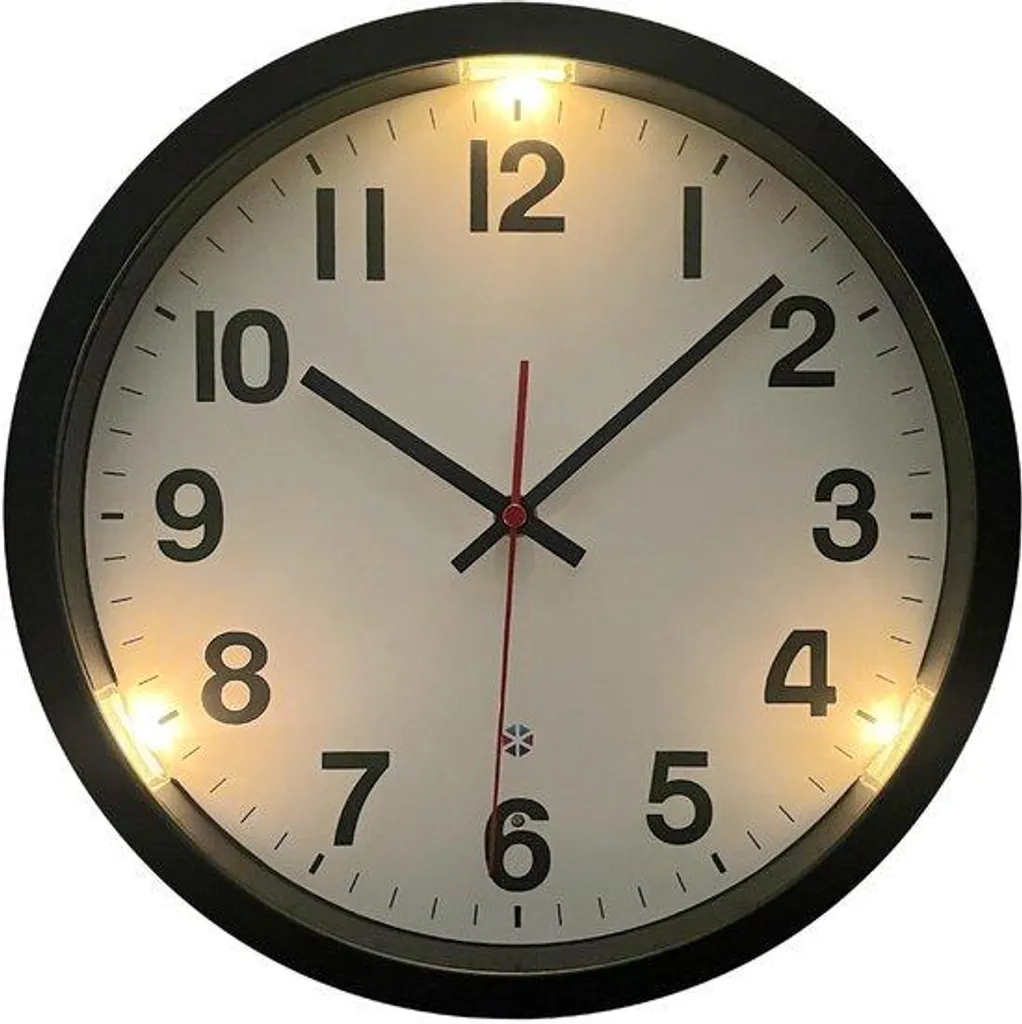 Pendule murale lumineuse silencieuse de 30cm pour décoration intérieure