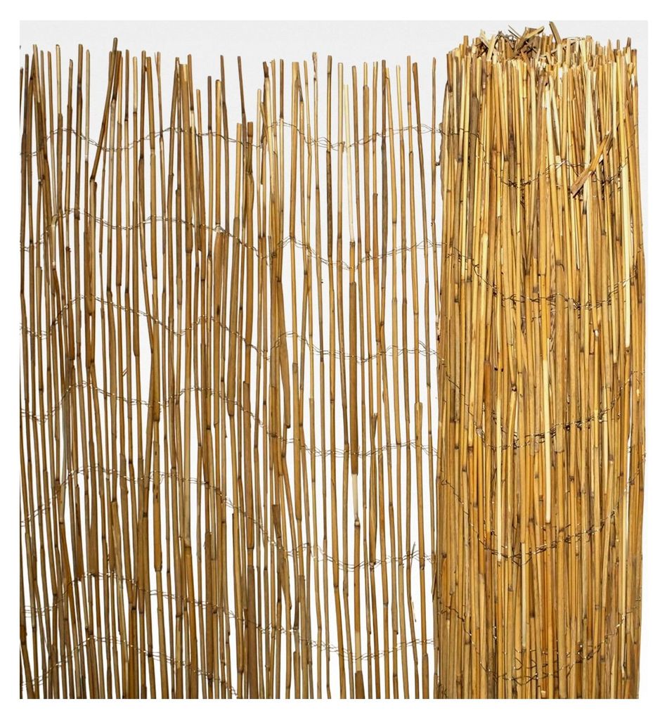 Blickdichte Sichtschutzmatte aus Schilfrohr - 500 x 150 cm - Wetterfester Windschutz für Balkon und Garten