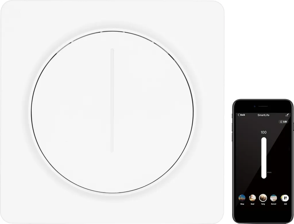 Interrupteur variateur Zigbee intelligent avec neutre et mode scène