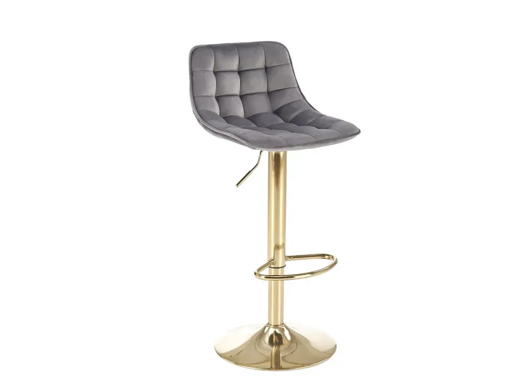 Tabouret compact H-120 VELVET gris gain de place pour petit salon