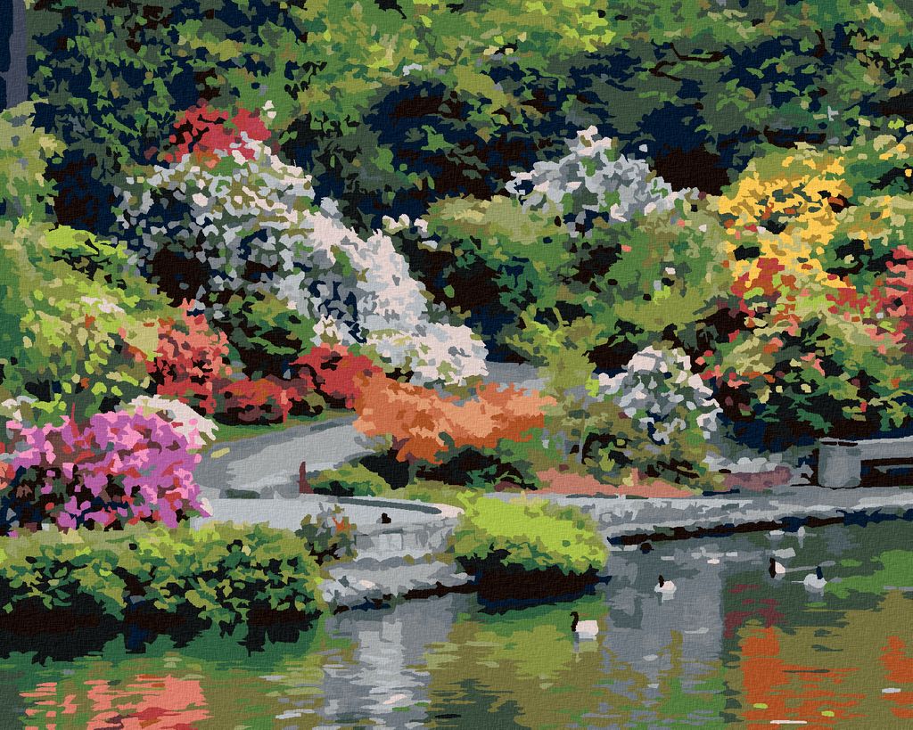 Zuty - Malen nach Zahlen - GARTEN AM SEE (DENNIS FRATES), 40x50 cm, ohne Keilrahmen