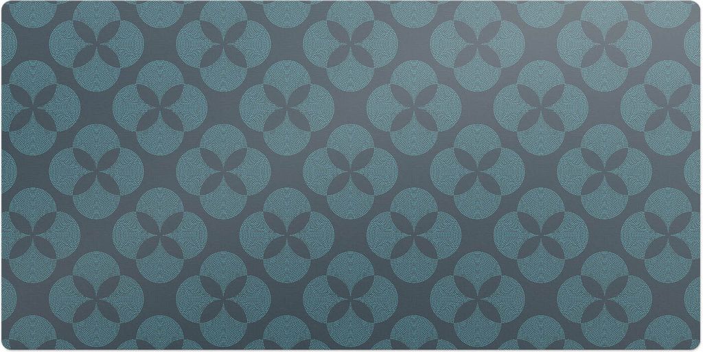 Geometrisches Blumenmuster– Schreibtischunterlage – Schreibtisch Tischunterlage – 120x60 cm – Unterlage Groß Schreibtischmatte