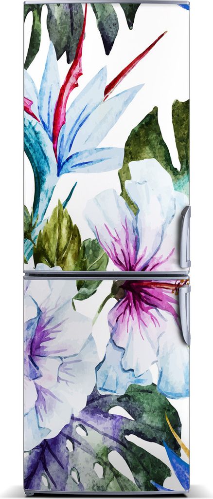 Tulup Kühlschrankdekoration - Magnetmatte - 60 cm x 180 cm - Magnet auf dem Kühlschrank - Hawaii-Blumen