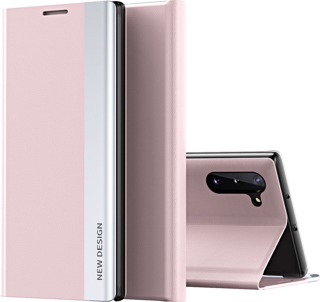 Galaxy Note 10 Hülle, LaimTop Leder PolyurethanMagnetisch Klapp Stand Schutzhülle für Samsung Galaxy Note 10 Rosa