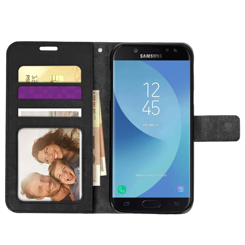 Avizar Custodia Sicura Samsung Galaxy J3 2017 Nero Vintage Stand - 3