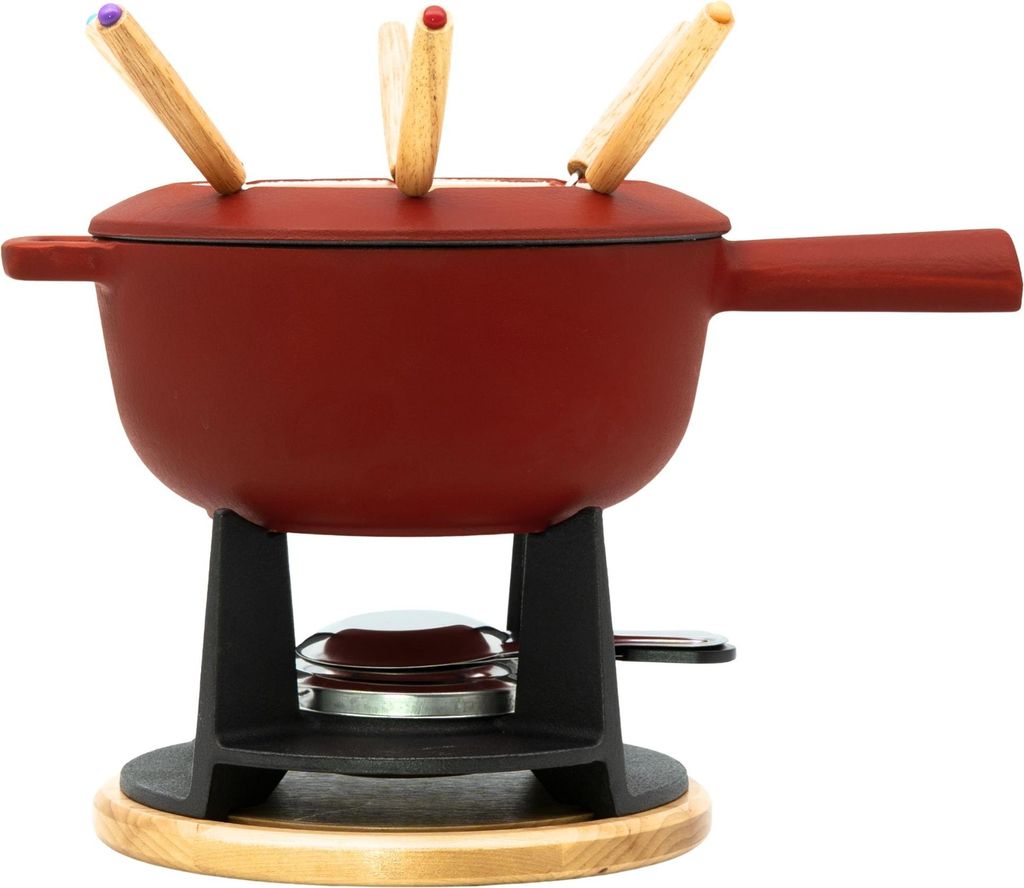 osoltus Fondue Käsefondue Gusseisen matt rot NEUHEIT