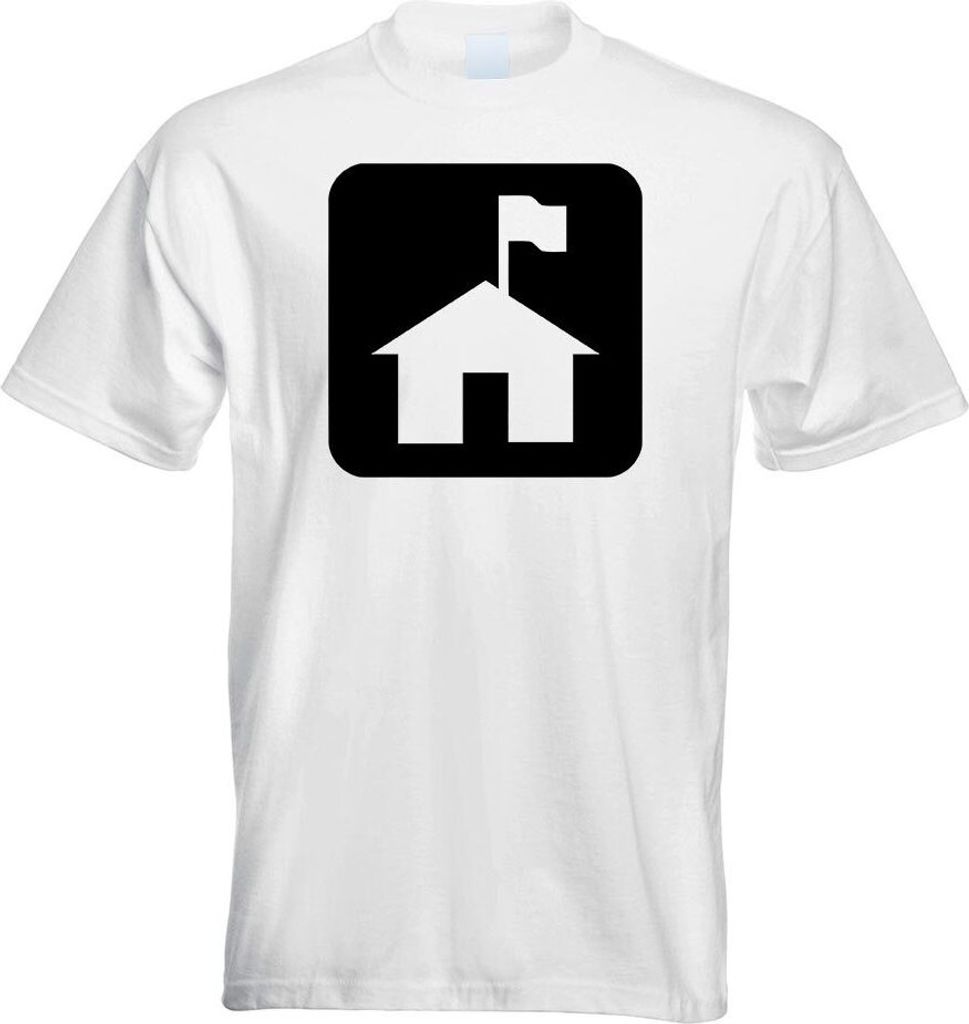 Kiwistar - T-Shirt - Weiss - Schutzhütte Kochplatz Piktogramme Herren Funshirt Bedruckt Design Sprüche Spruch Motive - mit Motiv Bedruckt - Funsh...