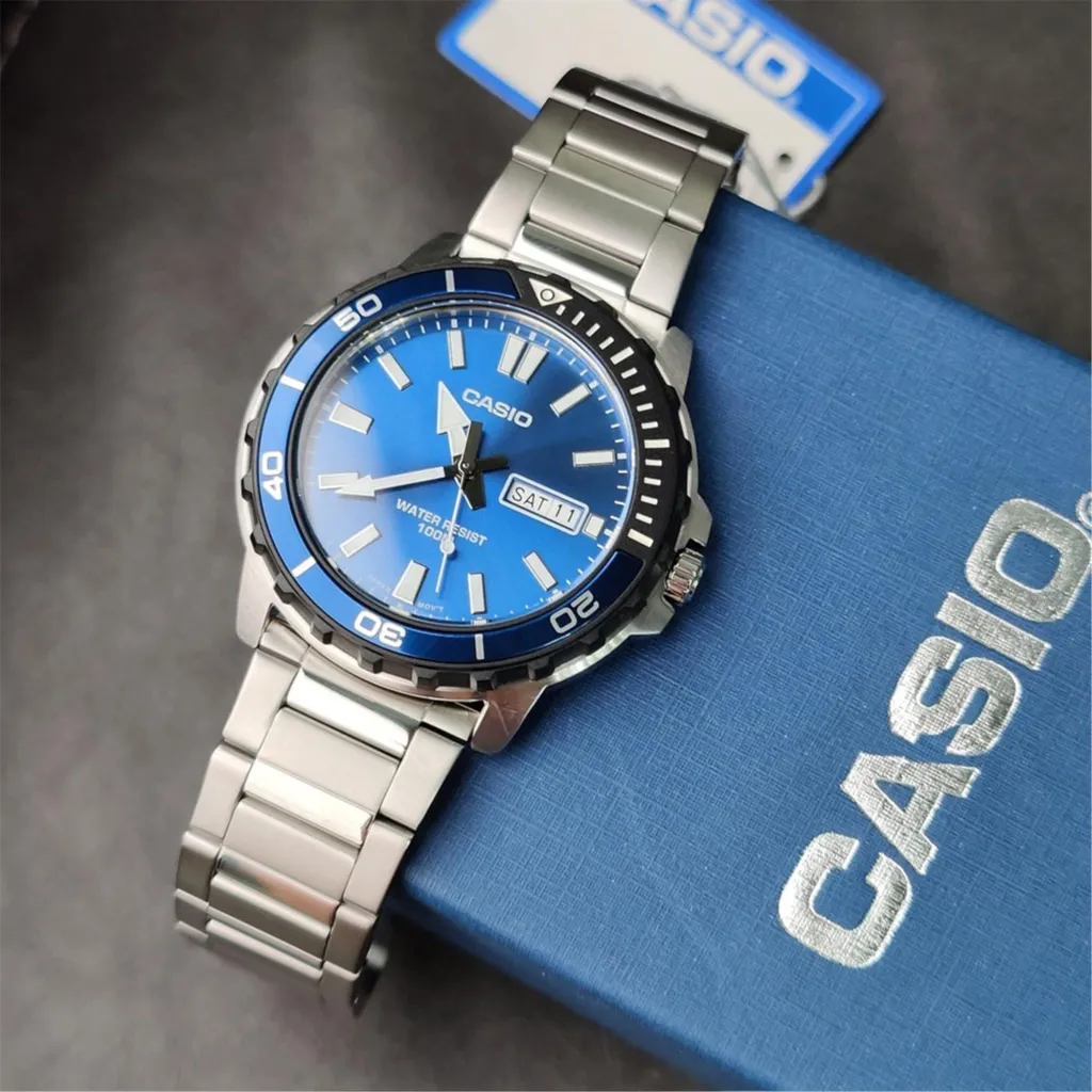 Montre Casio MTD-125D-2A1 Étanche 100m avec Lunette Rotative et Date - 3
