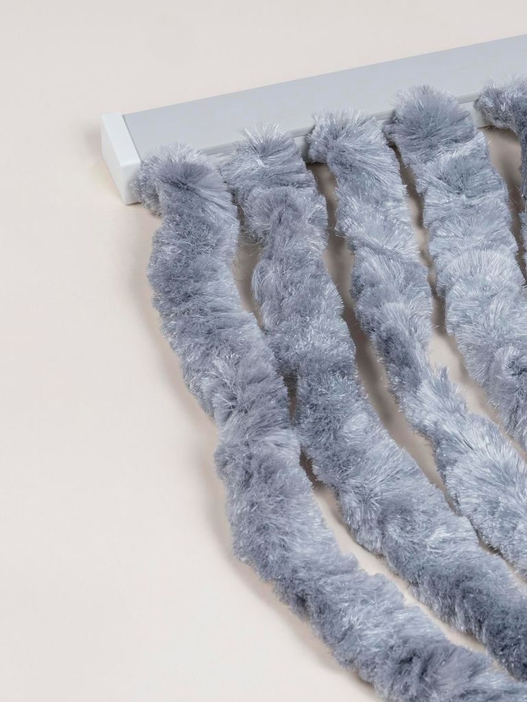 DEGOR - Türvorhang - Flauschvorhang - grau - 90x210 cm