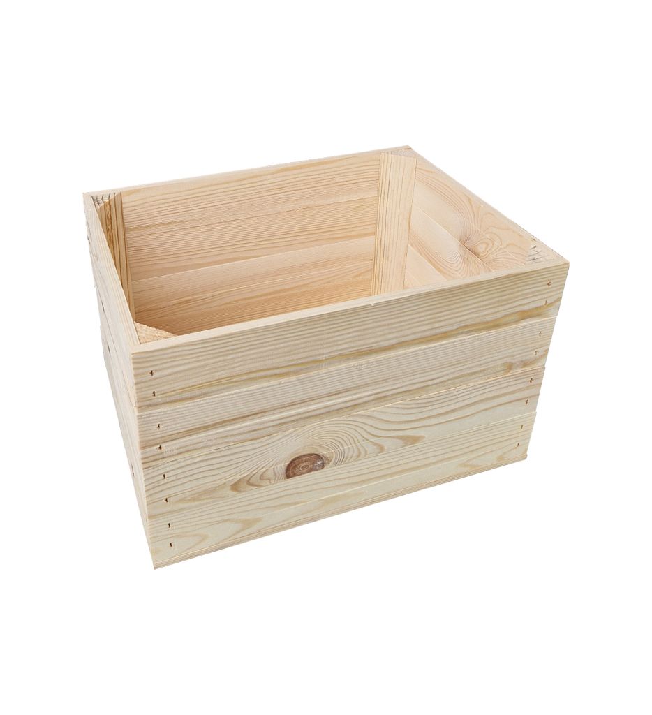 Holzkiste 40x30x24 cm - Obstkiste Weinkiste Apfelkiste als Schuhregal DIY - Natur Vintage