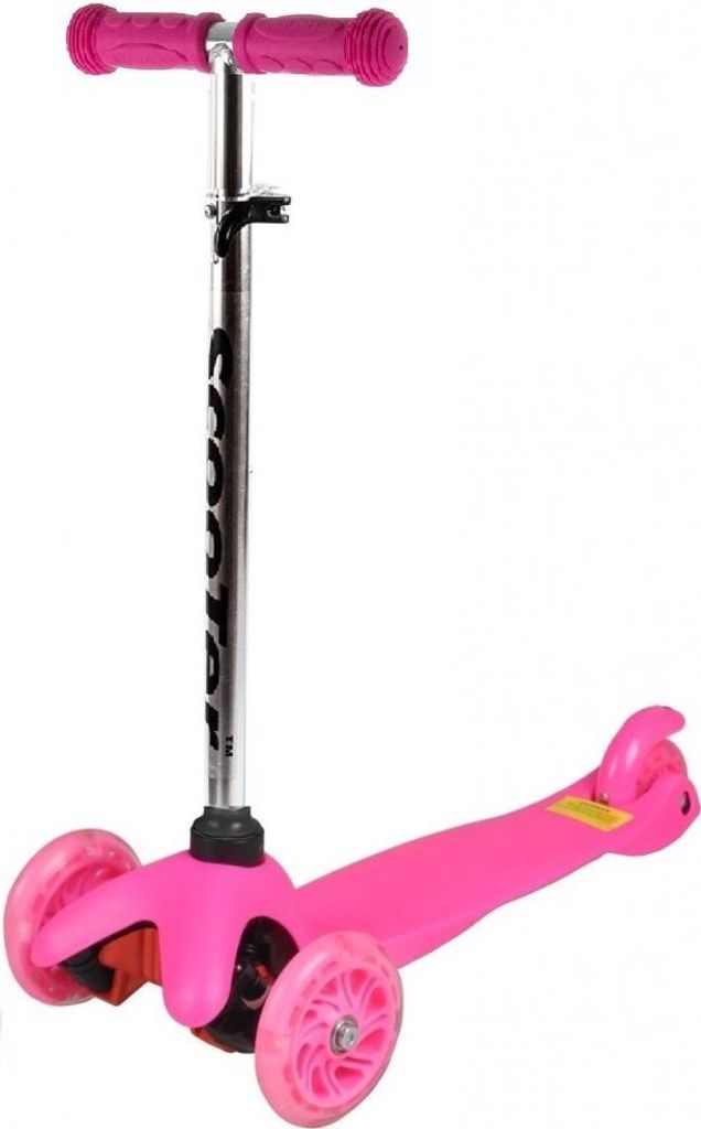 Dreirädriger MINI SCOOTER mit leuchtenden Rädern, pink