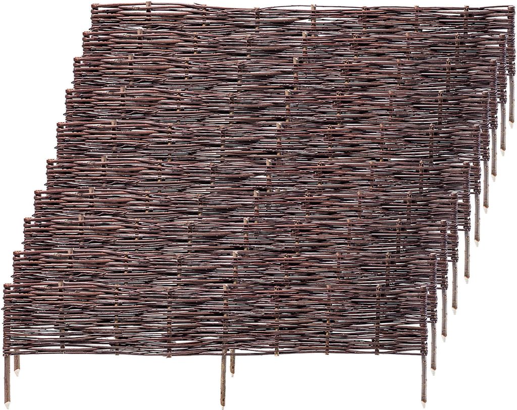 KADAX Palisade aus Weide "Hamre", natürlicher Weidenzaun, 40 cm, 10 Stück