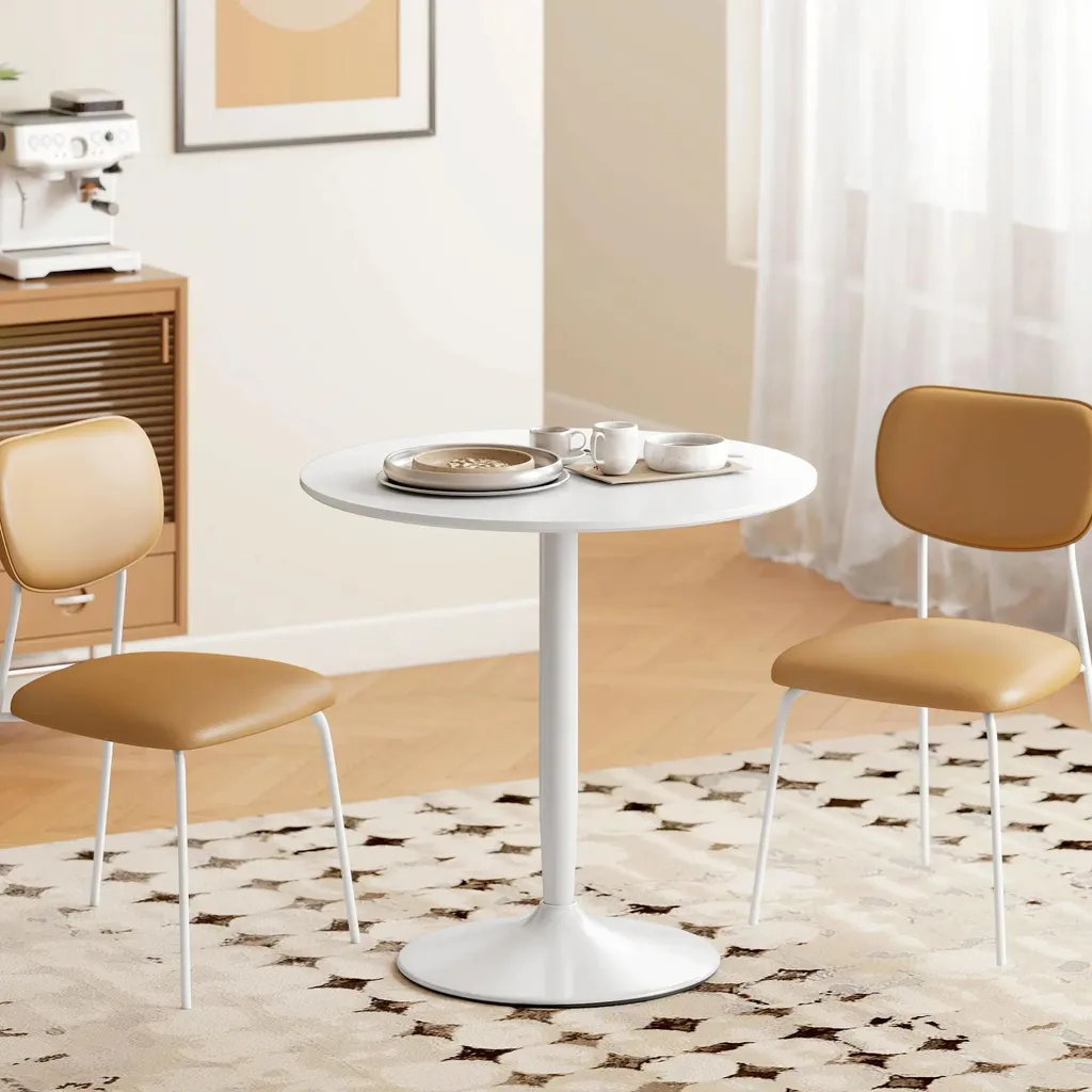 Table ronde 2 personnes blanche : la solution pour petits espaces - 2