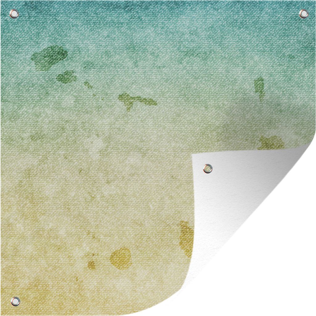 MuchoWow 50x50 cm Outdoor-Poster Gartendeko Sichtschutz Garten Poster für den Garten Illustration von Kap Verde auf einer Grunge-Leinwandtextur