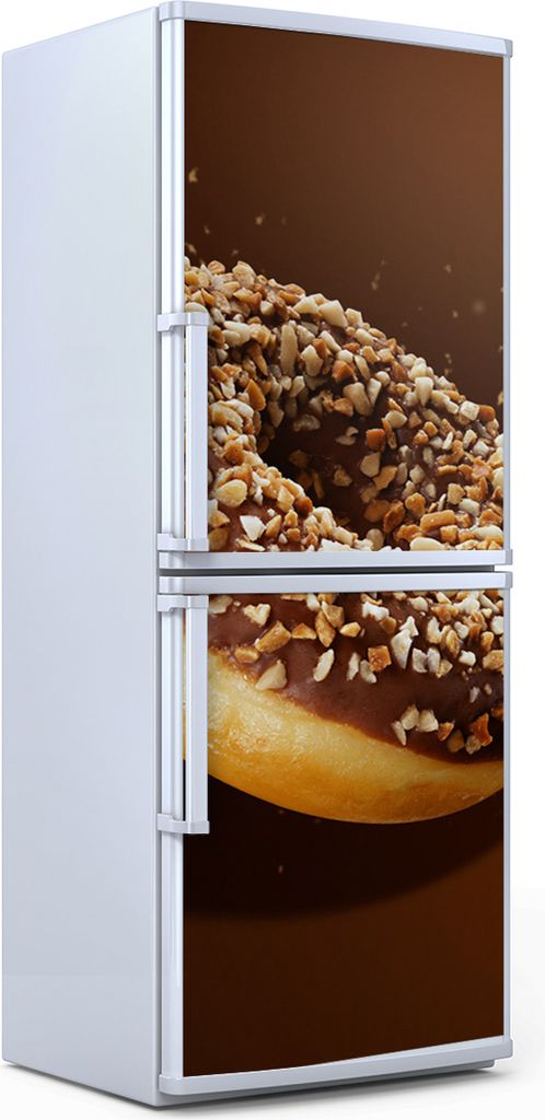 Kühlschrankdekoration 60x180 cm Aufkleber auf dem Kühlschrank - Schokolade Nüsse glaze
