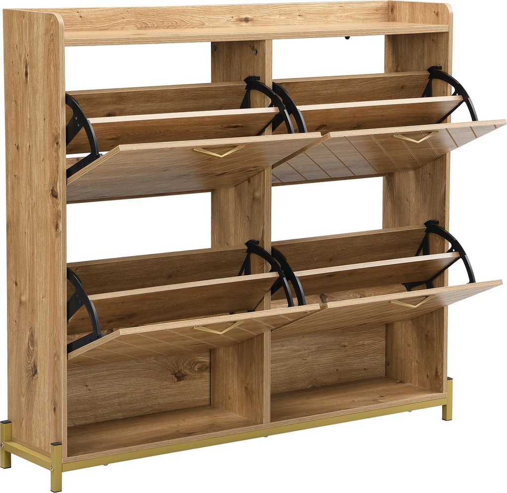 okwish Moderner Schuhschrank mit Klapptüren,Holzoptik mit Produktbild 