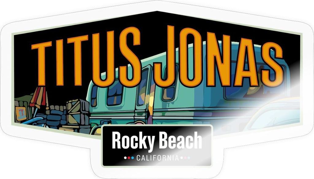 Spreadshirt Die drei Fragezeichen Titus Jonas Wohnwagen Sticker Aufkleber, 10 x 10 cm, Transparent glänzend