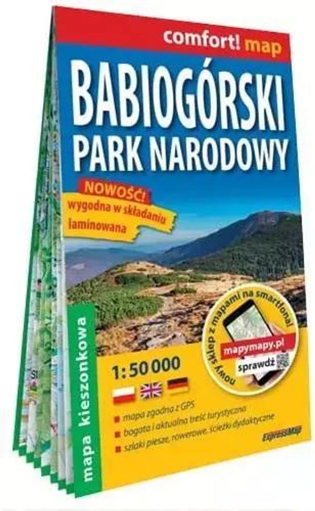 Nationalpark Babia Góra 1:50.000. Babia Góra. Laminierte Touristenkarte. Ausgabe 2023. ExpressMap
