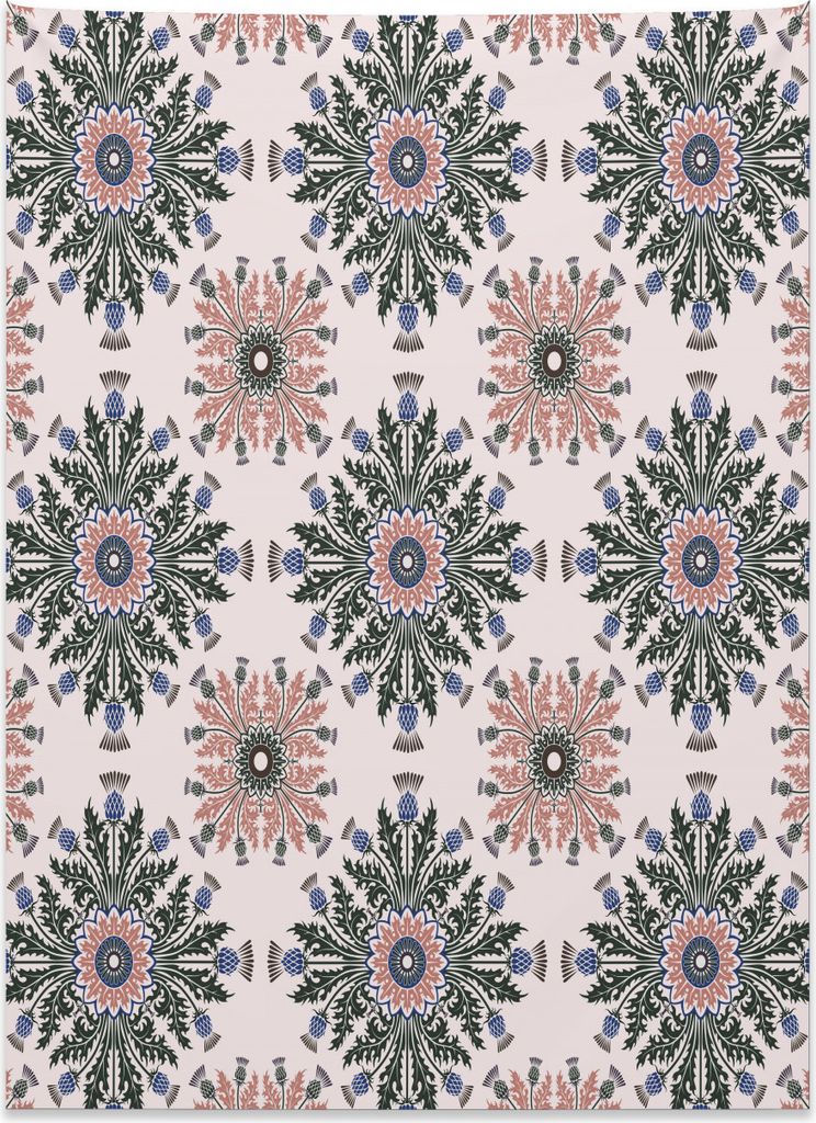 Abakuhaus Distel Wandteppich, Ethnische Ornament drucken aus Weiches Mikrofaser Stoff Kein Verblassen Klare Farben Waschbar, 110 x 150 cm, Mehrfarbig