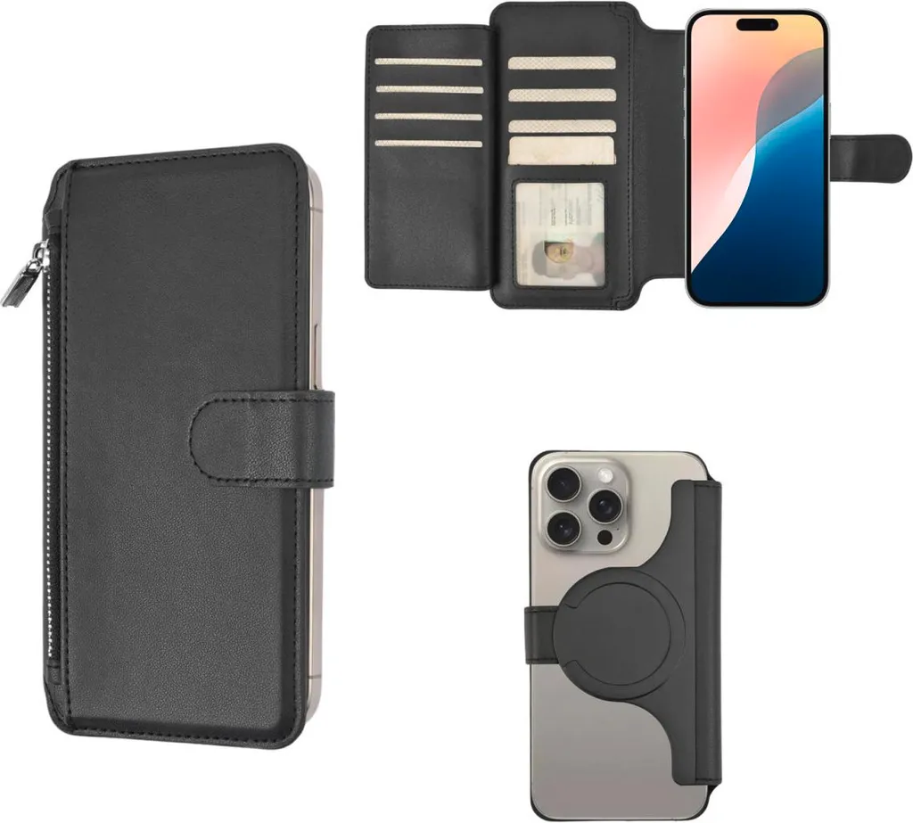 Housse universelle smartphone 4smarts CoinCaddy XL noire tout-en-un chic
