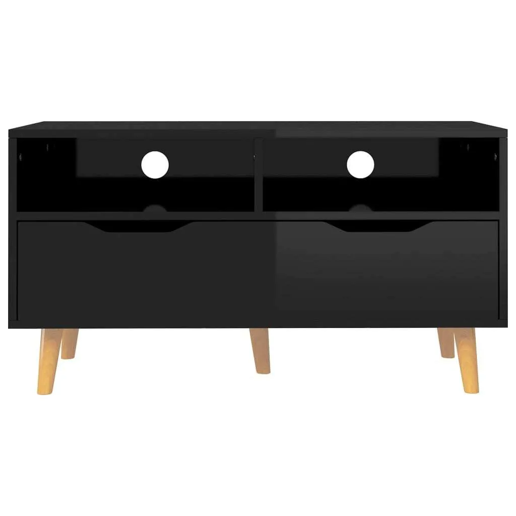 Mobile Supporto TV 90x40 cm Nero Lucido - Resistente e Stabile - 5