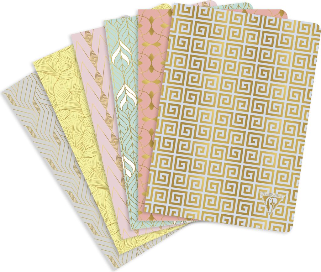 Clairefontaine 6x Notizbuch 14,8x21cm 48 Blatt liniert sortiert 193036C