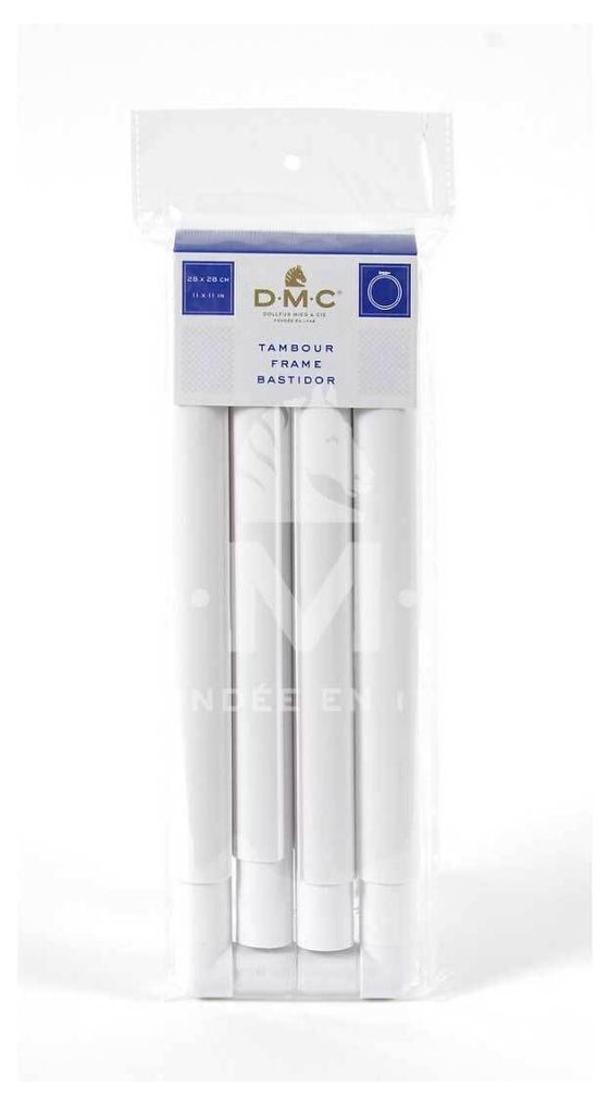 DMC witte, vierkante borduurring met clips, kunststof, Productafbeelding 