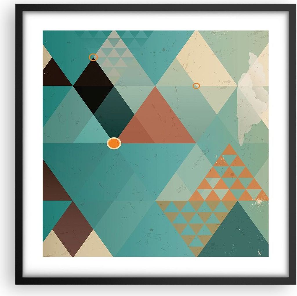 Gerahmtes Poster - Schwarzer Rahmen - Abstraktion modern - 50x50 cm - Wand Bild - Wanddeko - Wandbilder - Kunstposter - Wandposter - Bilderrahmen -...
