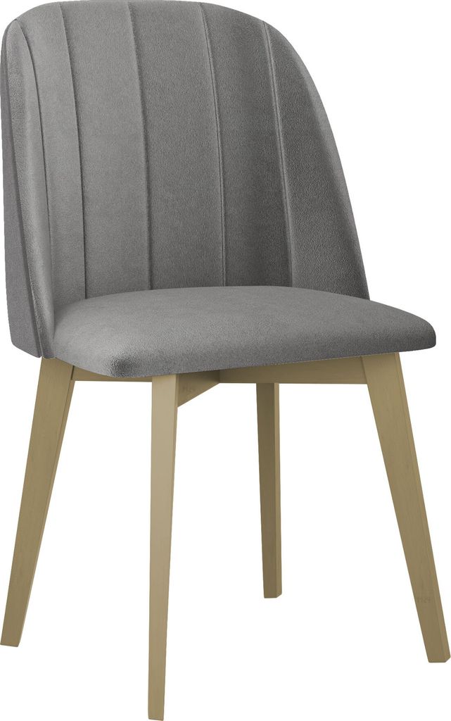 MIRJAN24 Stuhl Monti III Pik Gerade, Polsterstuhl aus Buchenholz, Stilvoll Wohnzimmer (Holzfarbe: Sonoma Eiche, Stofffarbe: Riviera 91)