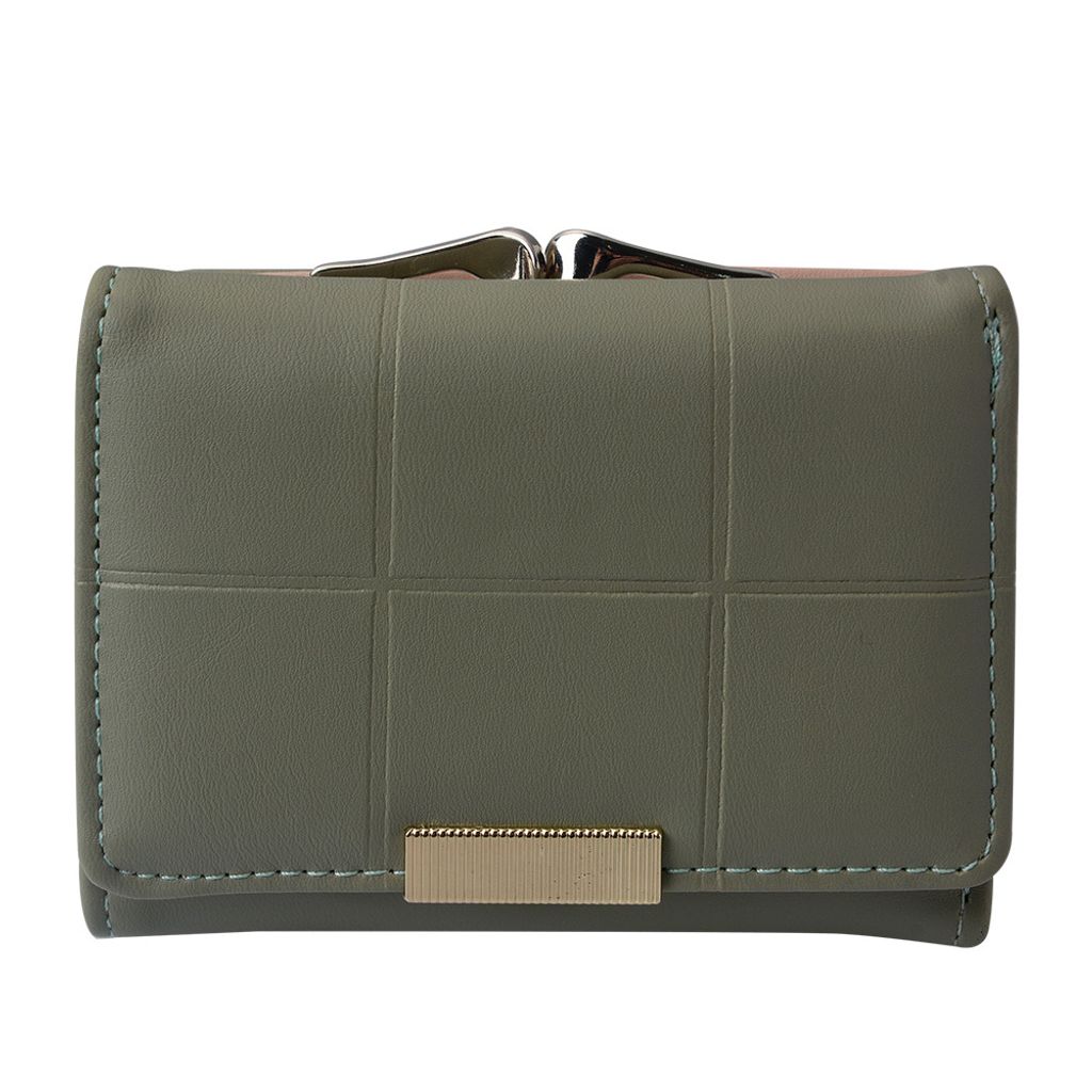 Clayre & Eef Brieftasche 10x8 cm Grün Kunstleder Produktbild 