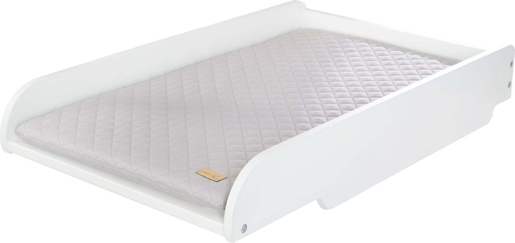 roba Wickelplatte inkl. Wickelauflage 'roba Style', zum Aufsetzen auf Baby- & Kinderbetten, weiß