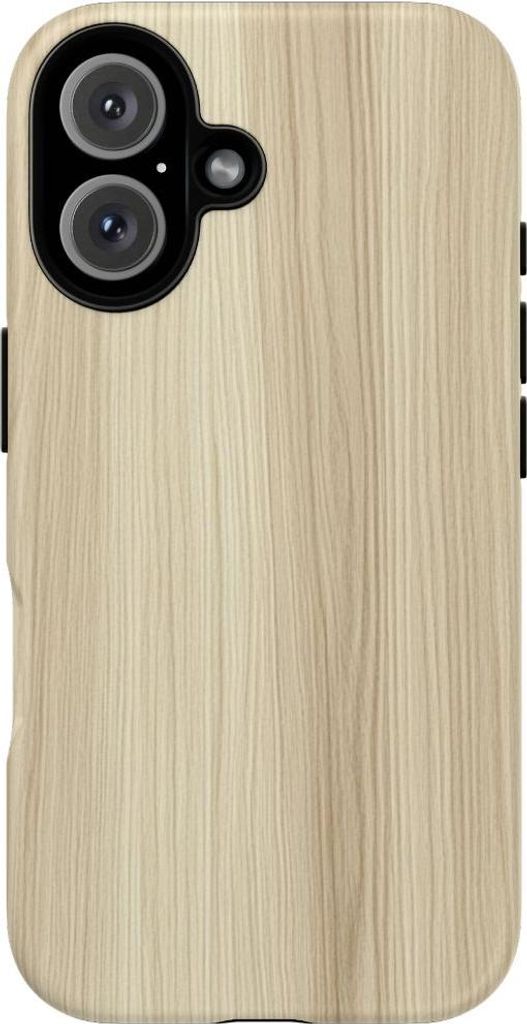 Minimalistisches Design in heller Holzoptik – Handyhülle Kompatibel mit iPhone 16