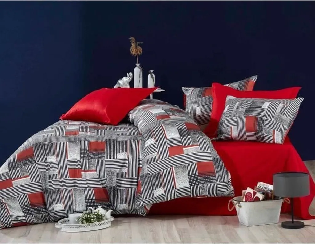 L'Essentiel Linge de Maison, 478, King-Size-Bettbezug-Set (FR), Rot, 100 % POLIESTERE-MICROSATINA, 240 x 220 cm