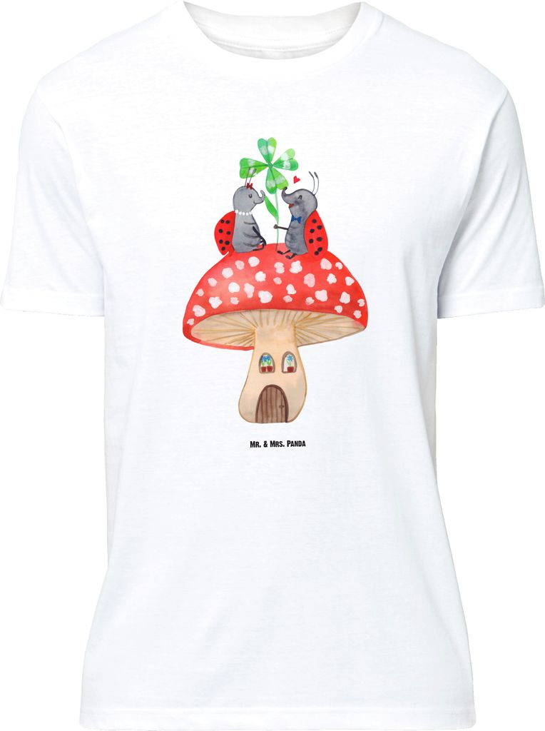 Mr. & Mrs. Panda Größe M T-Shirt Marienkäfer Fliegenpilz - Weiß - Geschenk, Zuhause, mit Spruch, Herren, Tshirt, Lustige Sprüche, Shirt, Haus,...