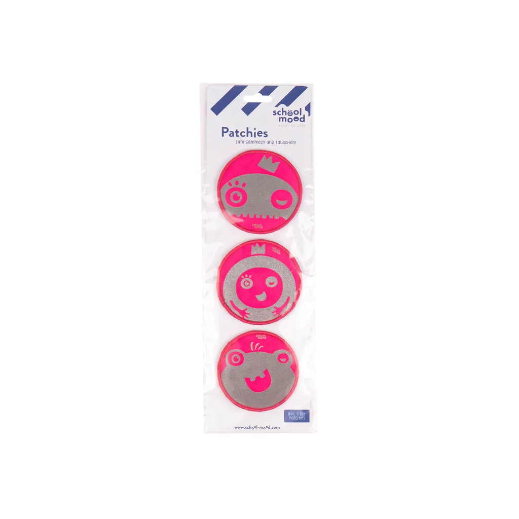 School-Mood Patchies Pink Monsters 6er Set - Accessori Zaino Rosa Fluo - 2